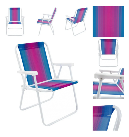 Tela De Reposição P/Cadeira Alta Mor Roxa e Azul 2200