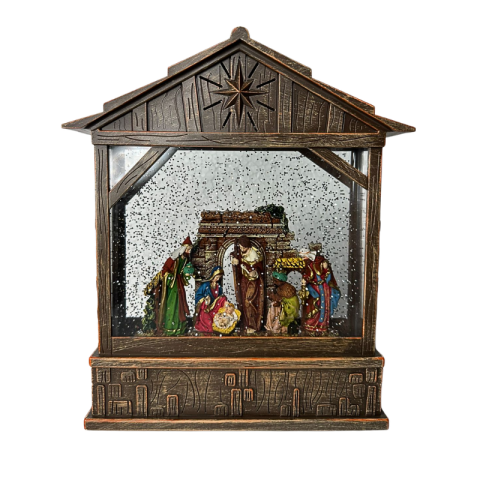 Laterna Presépio Musical e Led 22x25CM - Yangzi