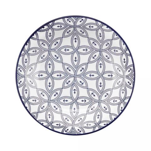 Kit 6 Pratos Fundo 23Cm Floreal Náutico Oxford