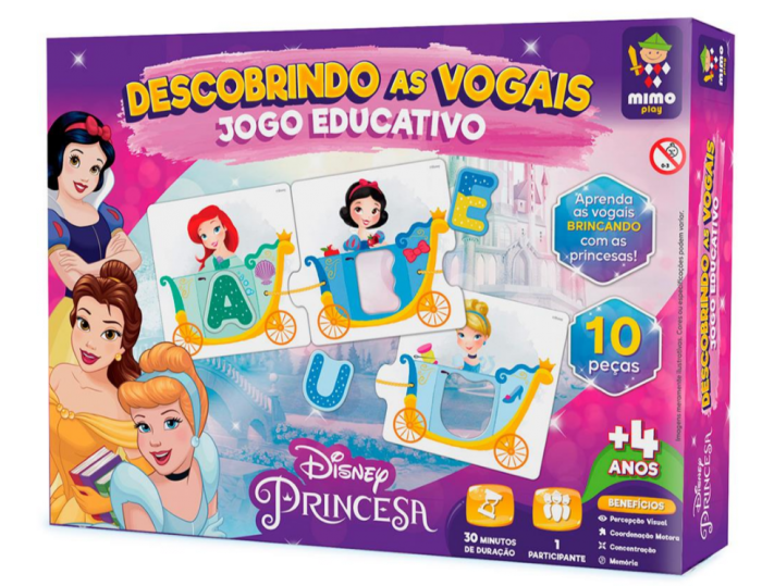 Jogo Educativo Descobrindo Vogais Princesas Disney - Mimo